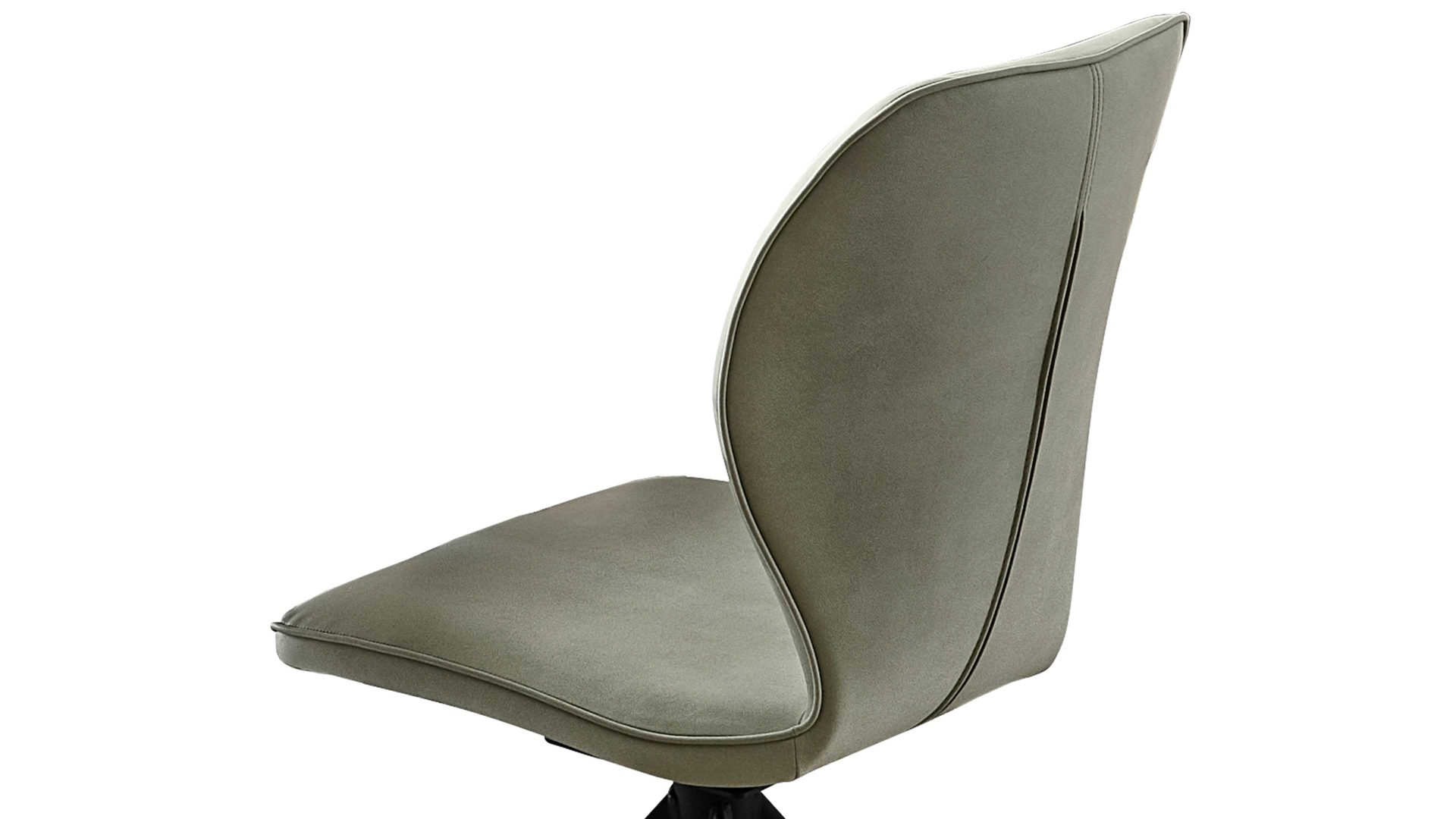 Polsterstuhl Niehoff sitzmoebel aus Stoff in Hellgrün NIEHOFF SITZMÖBEL Cloudy - Vierfußstuhl mit Drehfunktion lindgrüne Mikrofaser Gavin & schwarzes Metallgestell