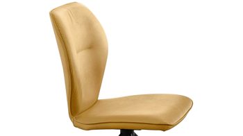 Vierfußstuhl Niehoff sitzmoebel aus Stoff in Gelb NIEHOFF SITZMÖBEL Cloudy - Esszimmerstuhl gelbe Mikrofaser Gavin & schwarzes Metallgestell