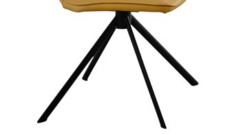 Vierfußstuhl Niehoff sitzmoebel aus Stoff in Gelb NIEHOFF SITZMÖBEL Cloudy - Esszimmerstuhl gelbe Mikrofaser Gavin & schwarzes Metallgestell