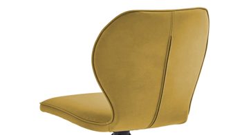 Vierfußstuhl Niehoff sitzmoebel aus Stoff in Gelb NIEHOFF SITZMÖBEL Cloudy - Esszimmerstuhl gelbe Mikrofaser Gavin & schwarzes Metallgestell