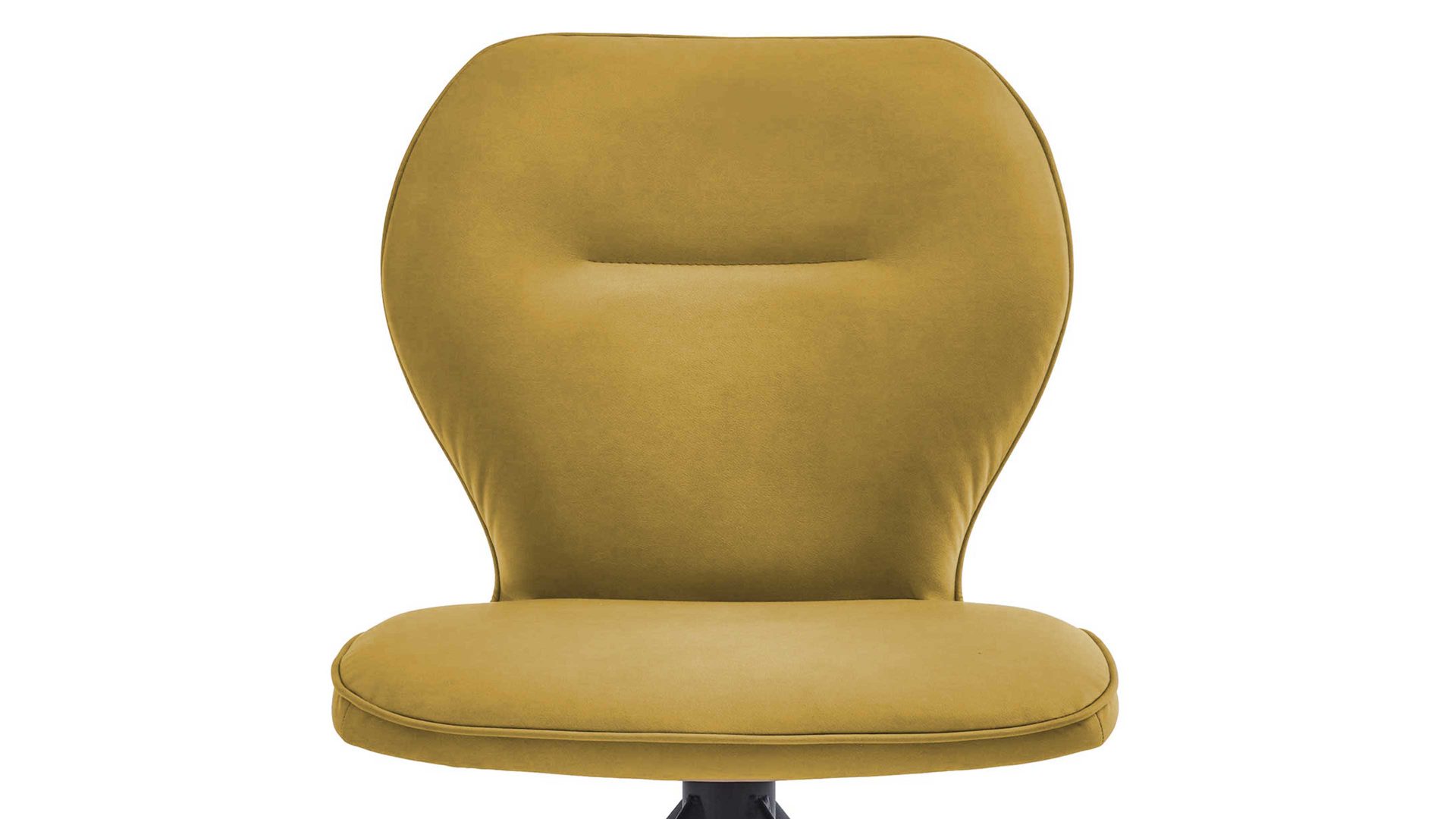 Vierfußstuhl Niehoff sitzmoebel aus Stoff in Gelb NIEHOFF SITZMÖBEL Cloudy - Esszimmerstuhl gelbe Mikrofaser Gavin & schwarzes Metallgestell