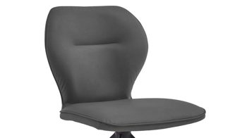 Vierfußstuhl Niehoff sitzmoebel aus Stoff in Dunkelgrau NIEHOFF SITZMÖBEL Cloudy - Vierfußstuhl graphitfarbene Mikrofaser Gavin & schwarzes Metallgestell