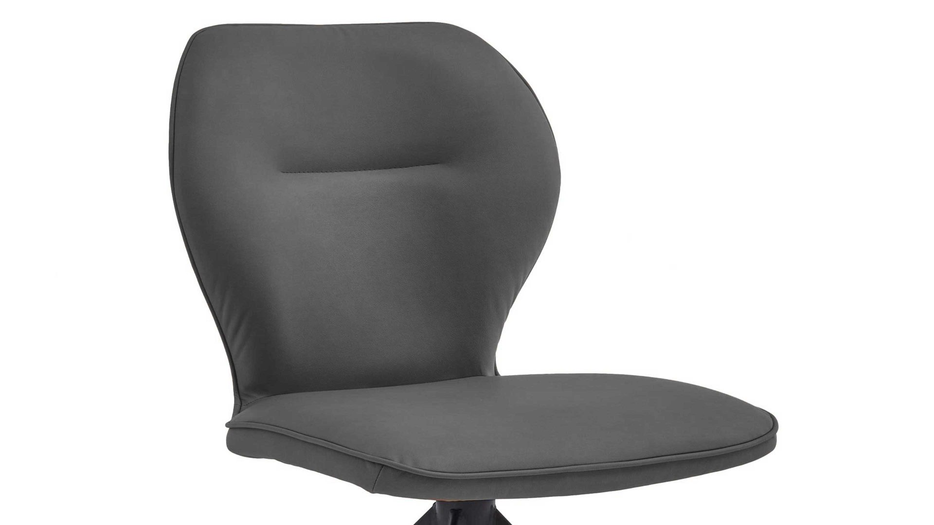 Vierfußstuhl Niehoff sitzmoebel aus Stoff in Dunkelgrau NIEHOFF SITZMÖBEL Cloudy - Vierfußstuhl graphitfarbene Mikrofaser Gavin & schwarzes Metallgestell