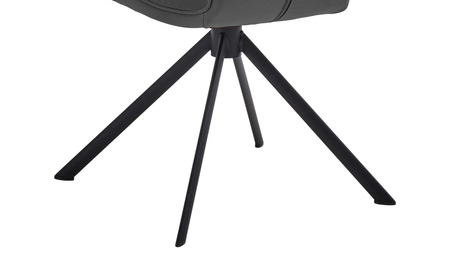 Vierfußstuhl Niehoff sitzmoebel aus Stoff in Dunkelgrau NIEHOFF SITZMÖBEL Cloudy - Vierfußstuhl graphitfarbene Mikrofaser Gavin & schwarzes Metallgestell