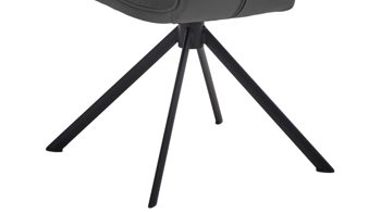 Vierfußstuhl Niehoff sitzmoebel aus Stoff in Dunkelgrau NIEHOFF SITZMÖBEL Cloudy - Vierfußstuhl graphitfarbene Mikrofaser Gavin & schwarzes Metallgestell