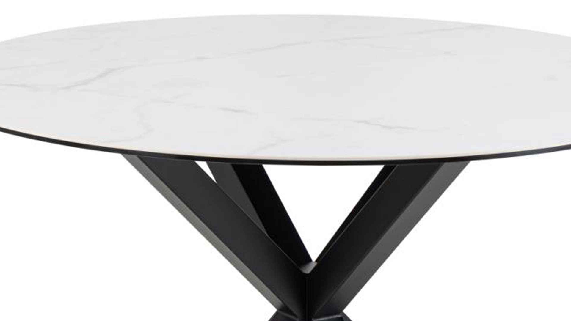 Esstisch Actona group aus Keramik in Weiß Esstisch Heaven Weiß & Metall - ca. 119 cm Durchmesser