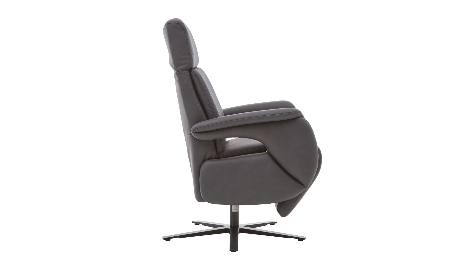 Relaxsessel Steinpol polsteria aus Leder in Anthrazit Polsterprogramm Relaxa 6.0 Plus PSG XC - Relaxsessel anthrazitfarbenes Leder Evita &  Sternfuß