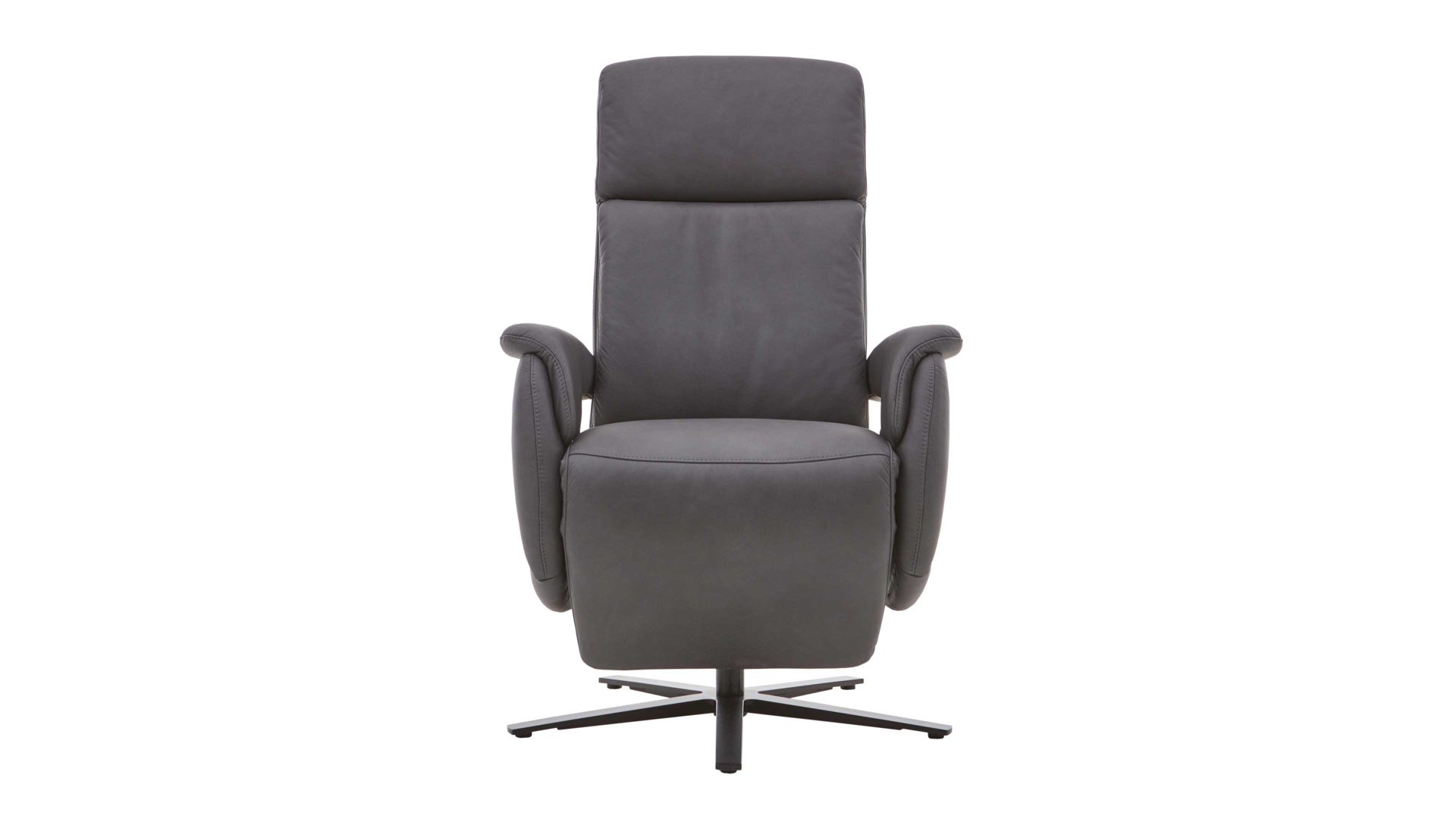 Relaxsessel Steinpol polsteria aus Leder in Anthrazit Polsterprogramm Relaxa 6.0 Plus PSG XC - Relaxsessel anthrazitfarbenes Leder Evita &  Sternfuß