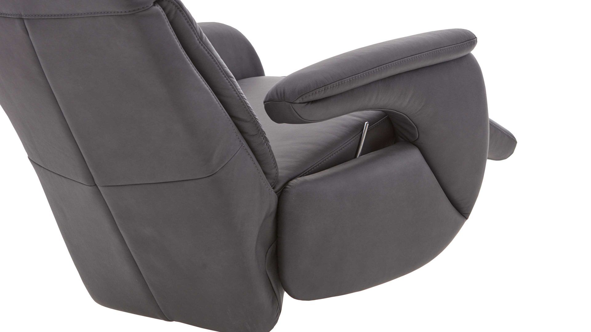 Relaxsessel Steinpol polsteria aus Leder in Anthrazit Polsterprogramm Relaxa 6.0 Plus PSG XC - Relaxsessel anthrazitfarbenes Leder Evita &  Sternfuß
