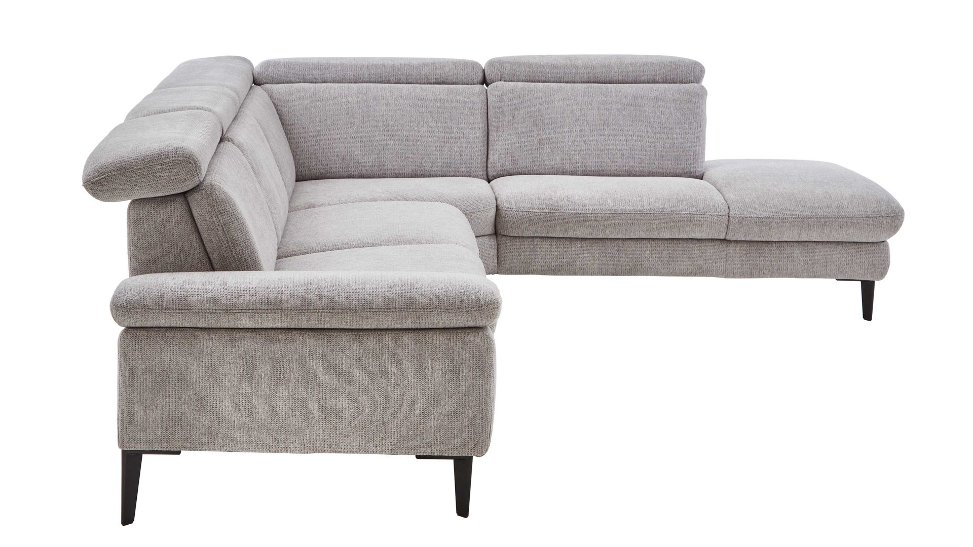 Ecksofa Steinpol polsteria aus Stoff in Silber Polsterprogramm Relaxa Trend 1.0 - Polsterecke silberfarbener Stoffbezug Orlean - ca. 298 x 252 cm