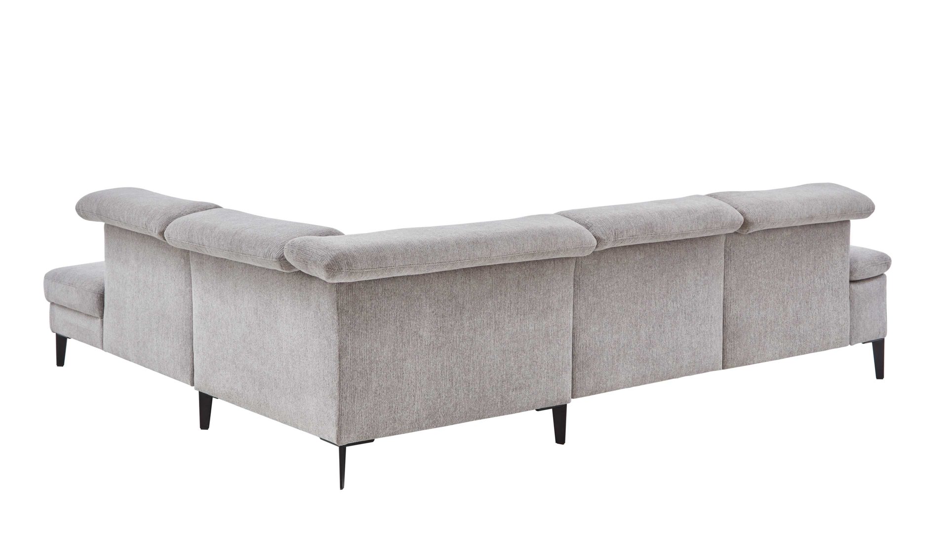 Ecksofa Steinpol polsteria aus Stoff in Silber Polsterprogramm Relaxa Trend 1.0 - Polsterecke silberfarbener Stoffbezug Orlean - ca. 298 x 252 cm