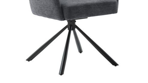 Polsterstuhl Mca furniture aus Stoff in Anthrazit Polsterstuhl Utica mit Drehfunktion anthrazitfarbene Chenille & mattschwarzes Metall