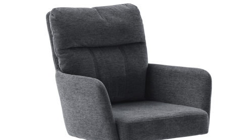 Polsterstuhl Mca furniture aus Stoff in Anthrazit Polsterstuhl Utica mit Drehfunktion anthrazitfarbene Chenille & mattschwarzes Metall