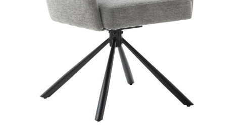 Polsterstuhl Mca furniture aus Stoff in Grau Polsterstuhl Utica mit Drehfunktion graue Chenille & mattschwarzes Metall