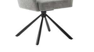 Polsterstuhl Mca furniture aus Stoff in Grau Polsterstuhl Utica mit Drehfunktion graue Chenille & mattschwarzes Metall
