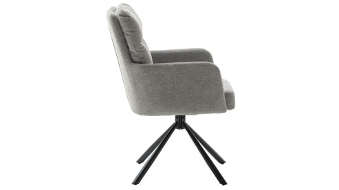 Polsterstuhl Mca furniture aus Stoff in Grau Polsterstuhl Utica mit Drehfunktion graue Chenille & mattschwarzes Metall