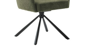 Polsterstuhl Mca furniture aus Stoff in Dunkelgrün Polsterstuhl Utica mit Drehfunktion olivfarbene Chenille & mattschwarzes Metall