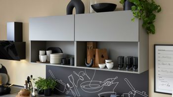 Einbauküche culineo® aus Holz in Grau Culineo® Einbauküche C615 mit privileg Einbaugeräten Taupegrau & Basalt taupegrau - Länge ca. 390 cm