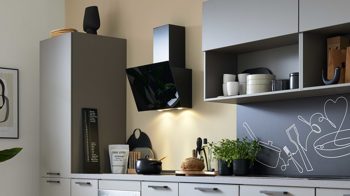 Einbauküche culineo® aus Holz in Grau Culineo® Einbauküche C615 mit privileg Einbaugeräten Taupegrau & Basalt taupegrau - Länge ca. 390 cm