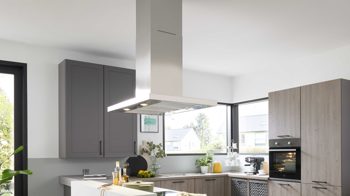 Einbauküche culineo® aus Holz in Holzfarben Culineo® Einbauküche C371 mit PROGRESS Einbaugeräten Eiche Bergamo & Schiefergrau - Stellfläche ca. 275 x 305 cm