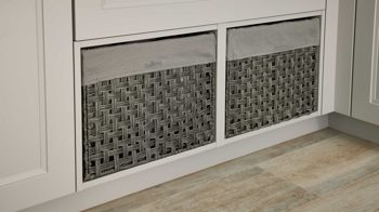 Einbauküche culineo® aus Holz in Hellgrau Culineo® Einbauküche C684 mit gorenje  Einbaugeräten Steingrau - Stellfläche ca. 420 x 335 cm