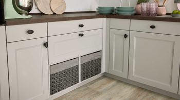 Einbauküche culineo® aus Holz in Hellgrau Culineo® Einbauküche C684 mit gorenje  Einbaugeräten Steingrau - Stellfläche ca. 420 x 335 cm