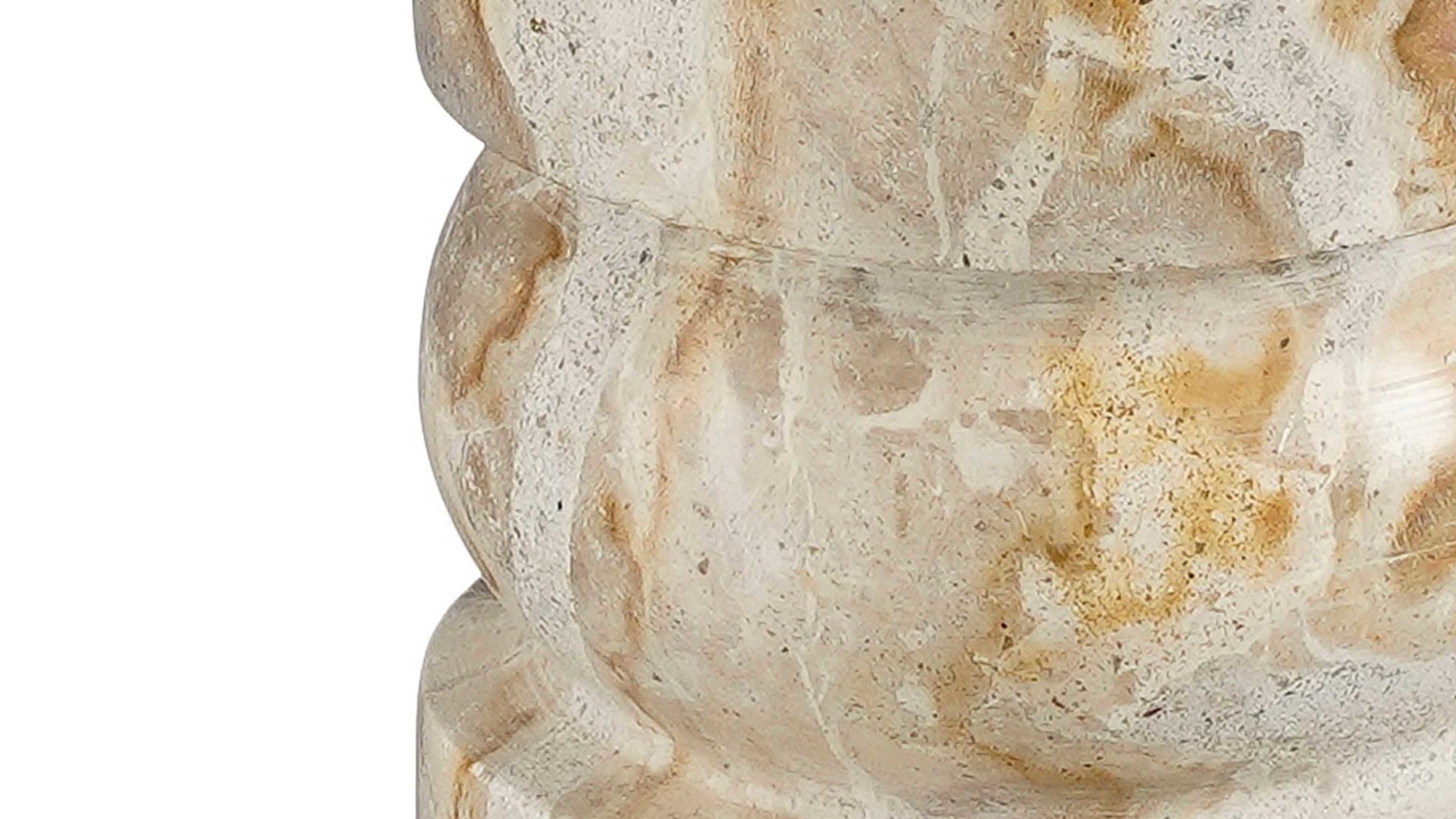 Kerzenständer Edelman® aus Stein in Beige Kerzenhalter Edgar beige marmorierter Marmor - Höhe ca. 12 cm