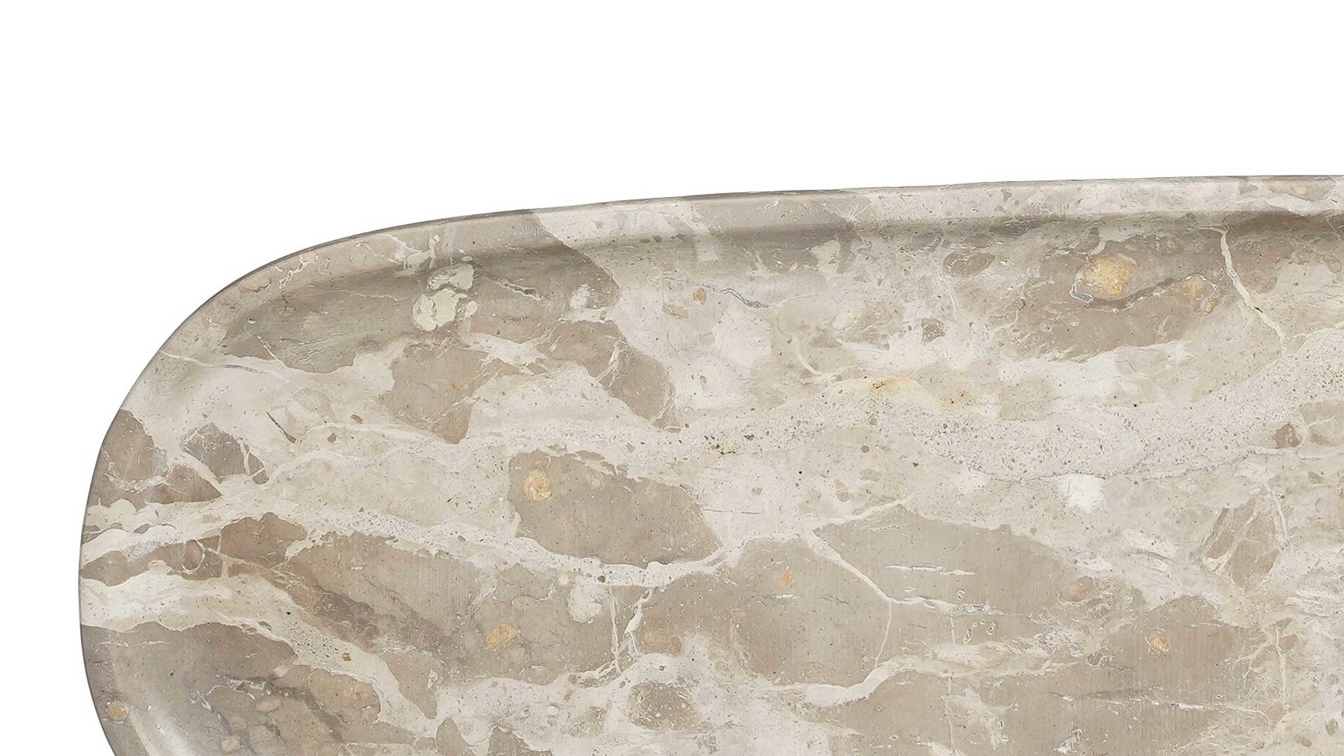 Tablett Edelman® aus Stein in Beige Tablett Finnos beige marmorierter Marmor - Länge ca. 50 cm