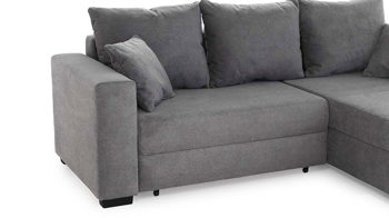 Ecksofa Job aus Stoff in Dunkelgrau Funktions-Ecksofa Elmau dunkelgraue Mikrofaser 403.19 – Stellfläche ca. 235 x 169 cm