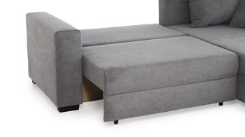 Ecksofa Job aus Stoff in Dunkelgrau Funktions-Ecksofa Elmau dunkelgraue Mikrofaser 403.19 – Stellfläche ca. 235 x 169 cm