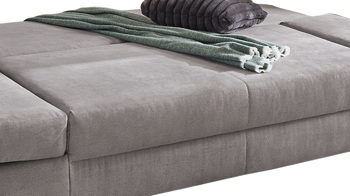 Schlafsofa Job aus Stoff in Hellgrau Schlafsofa Pit hellgraue Mikrofaser 411-29 – Breite ca. 202 cm