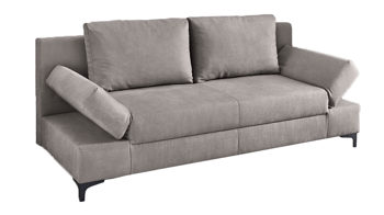 Schlafsofa Job aus Stoff in Hellgrau Schlafsofa Pit hellgraue Mikrofaser 411-29 – Breite ca. 202 cm