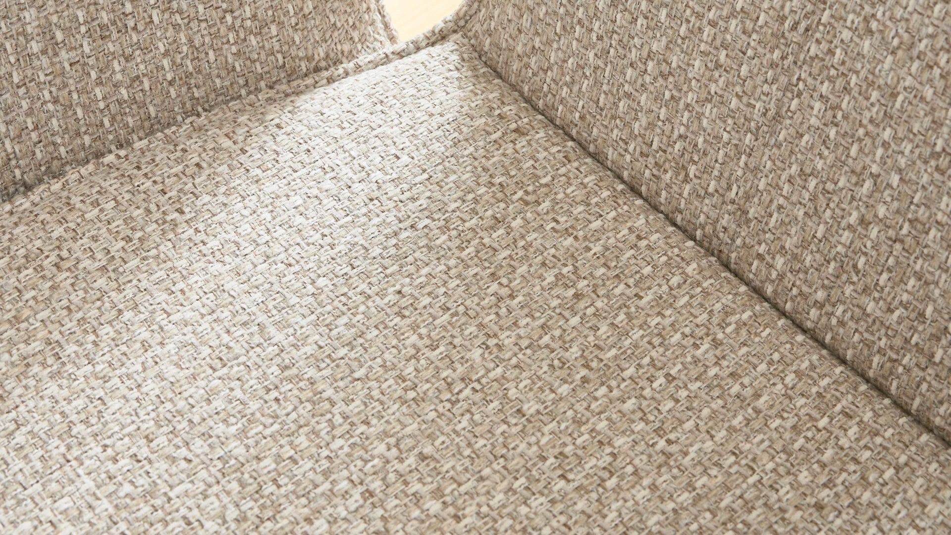 Vierfußstuhl Interliving aus Stoff in Beige Interliving Esszimmer Serie 5115 - Armlehnstuhl Aiko Four A32 beiger Bezug Shout 05 & anthrazitfarbenes Metall