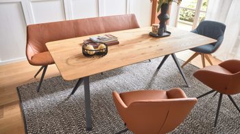 Esstisch Interliving aus Holz in Holzfarben Interliving Esszimmer Serie 5115 - Esstisch mit Eichenholz astige Eiche & anthrazitfarbenes Metall - ca. 200 x 100 cm