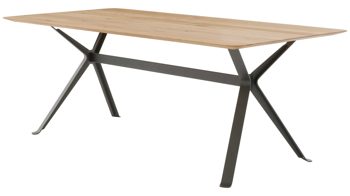 Esstisch Interliving aus Holz in Holzfarben Interliving Esszimmer Serie 5115 - Esstisch astige Eiche & anthrazitfarbenes Metall - ca. 200 x 100 cm