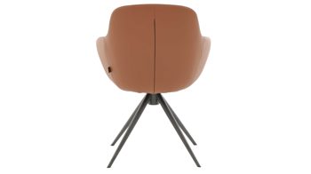 Polsterstuhl Interliving aus Leder in Hellbraun Interliving Esszimmer Serie 5115 - Armlehnstuhl mit Stativgestell sattelfarbenes Leder LD2015 & anthrazitfarbenes Metall