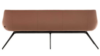 Polsterbank Interliving aus Leder in Hellbraun Interliving Esszimmer Serie 5115 - Polsterbank Ravi R83L sattelfarbenes Leder LD2015 & anthrazitfarbenes Metall - Länge ca. 215 cm