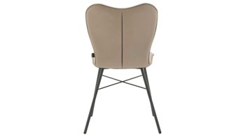 Vierfußstuhl Interliving aus Stoff in Weiß Interliving Esszimmer Serie 5115 - Vierfußstuhl mit Stoffbezug mandelfarbene Mikrofaser Gaucho 02 & anthrazitfarbenes Metall