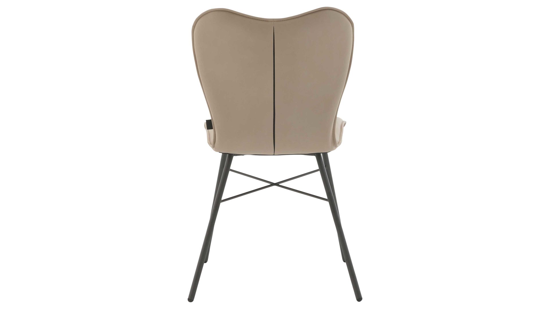 Vierfußstuhl Interliving aus Stoff in Weiß Interliving Esszimmer Serie 5115 - Vierfußstuhl mit Stoffbezug mandelfarbene Mikrofaser Gaucho 02 & anthrazitfarbenes Metall