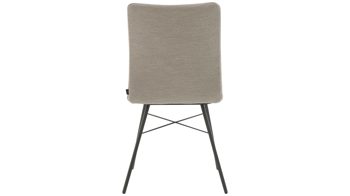 Vierfußstuhl Interliving aus Stoff in Weiß Interliving Esszimmer Serie 5115 - Vierfußstuhl Vive Four V12 naturweißer Bezug Alpine 01 & anthrazitfarbenes Metall