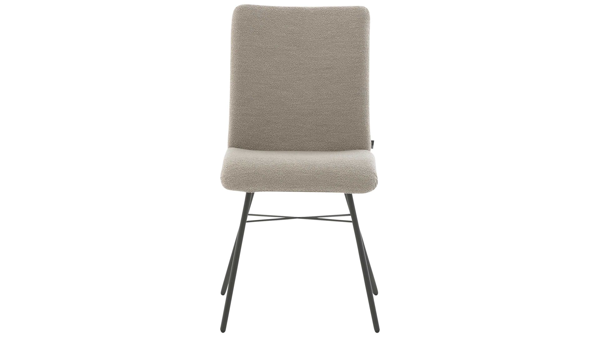 Vierfußstuhl Interliving aus Stoff in Weiß Interliving Esszimmer Serie 5115 - Vierfußstuhl Vive Four V12 naturweißer Bezug Alpine 01 & anthrazitfarbenes Metall