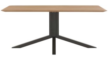 Esstisch Interliving aus Holz in Holzfarben Interliving Esszimmer Serie 5115 - Esstisch mit viel Platz astige Eiche & anthrazitfarbenes Metall - ca. 180 x 100 cm