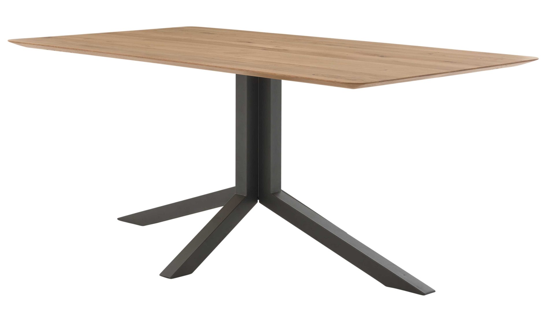 Esstisch Interliving aus Holz in Holzfarben Interliving Esszimmer Serie 5115 - Esstisch astige Eiche & anthrazitfarbenes Metall - ca. 180 x 100 cm