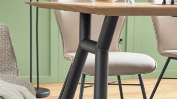 Esstisch Interliving aus Holz in Holzfarben Interliving Esszimmer Serie 5115 - Esstisch astige Eiche & anthrazitfarbenes Metall - ca. 160 x 90 cm