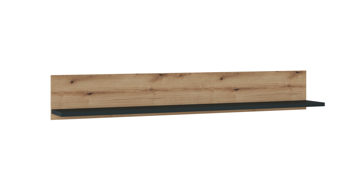 Wandregal Wojcik aus Holz in Eiche Hell Wohnprogramm Corte - Wandboard Coast Evoke Eiche & Kosmos Grau - Breite ca. 160 cm