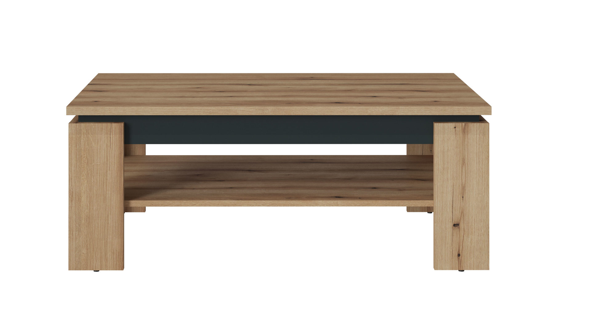 Couchtisch Wojcik aus Holz in Eiche Hell Wohnprogramm Corte - Couchtisch Coast Evoke Eiche & Kosmos Grau - ca. 110 x 67 cm