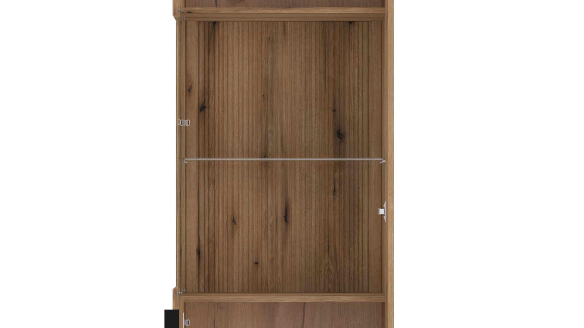 Vitrine Wojcik aus Holz in Eiche Hell Wohnprogramm Delamar - Vitrine Coast Evoke Eiche & Schwarz - Höhe ca. 198 cm