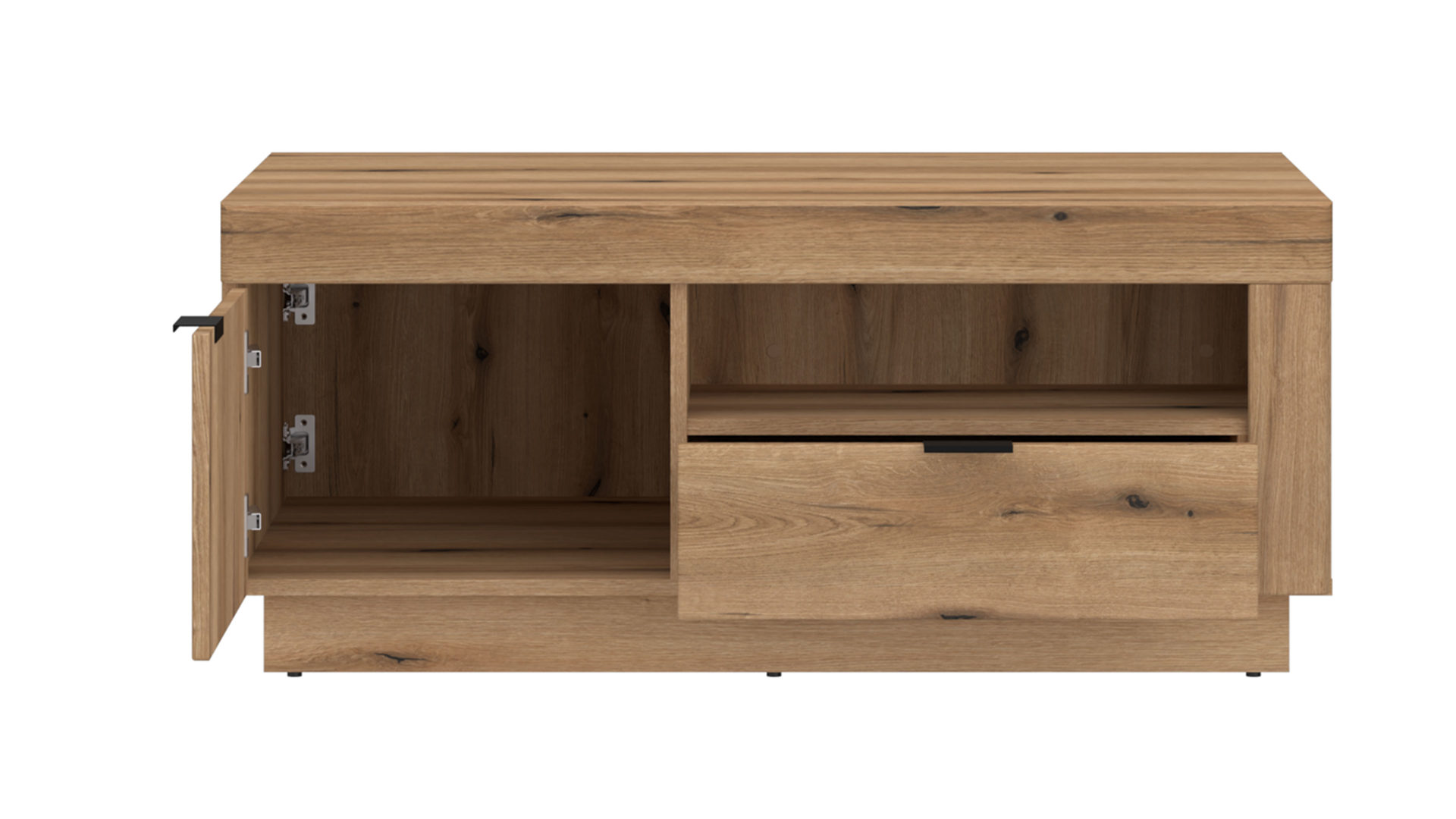 Couchtisch Wojcik aus Holz in Eiche Hell Wohnprogramm Delamar - Couchtisch Coast Evoke Eiche & Schwarz - ca. 110 x 65 cm