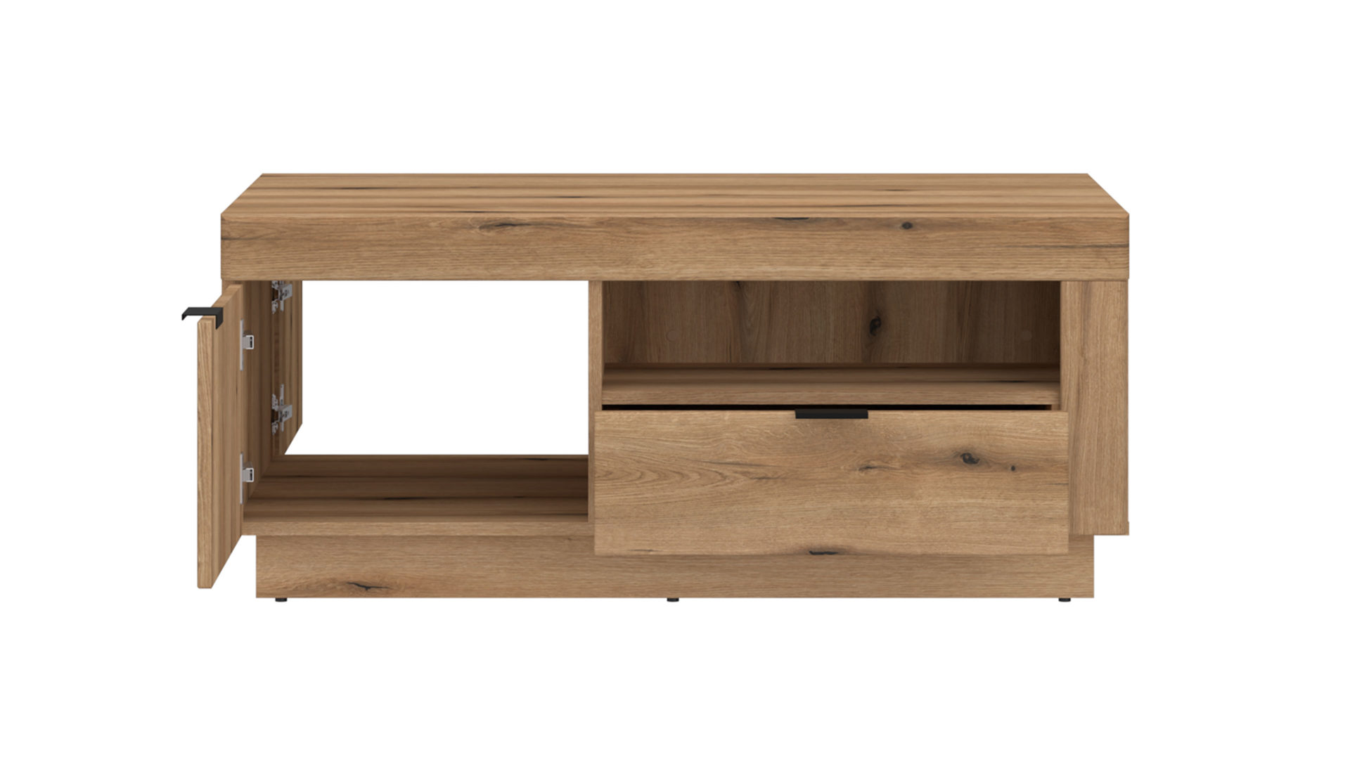 Couchtisch Wojcik aus Holz in Eiche Hell Wohnprogramm Delamar - Couchtisch Coast Evoke Eiche & Schwarz - ca. 110 x 65 cm