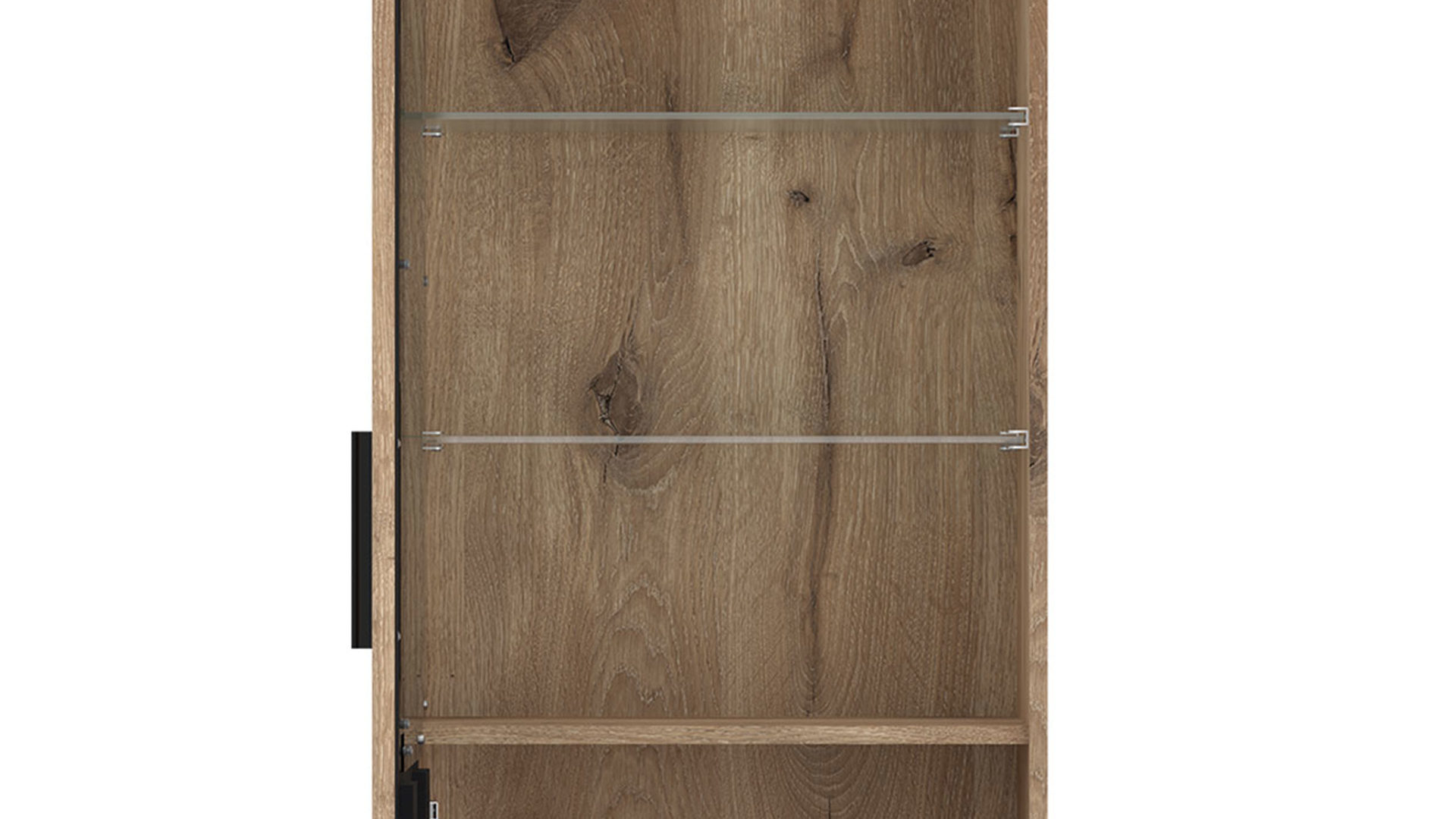 Vitrine Wojcik aus Holz in Eiche Hell Wohnprogramm Grano - Vitrine Viking Eiche & Kosmos Grau - Höhe ca. 195 cm